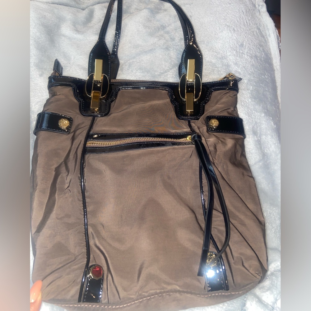 Treesje Brown Nylon Satchel Purse